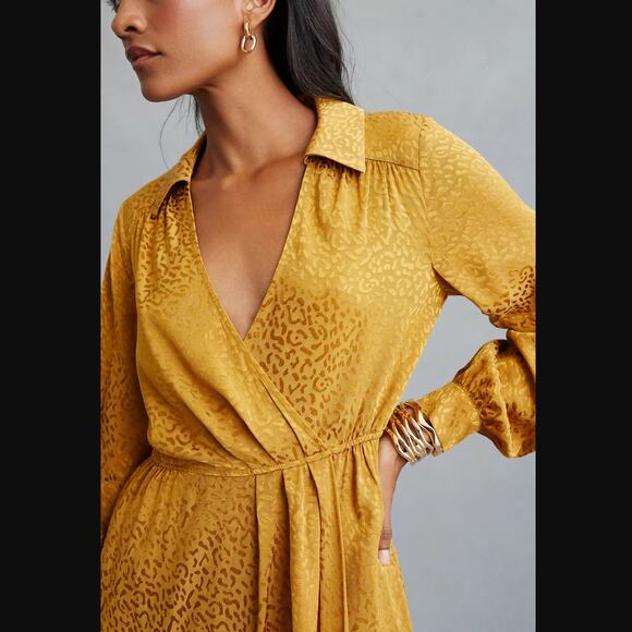 Anthropologie Long-Sleeve Mini Dress - New - Medium Petite - Picture 4 of 5